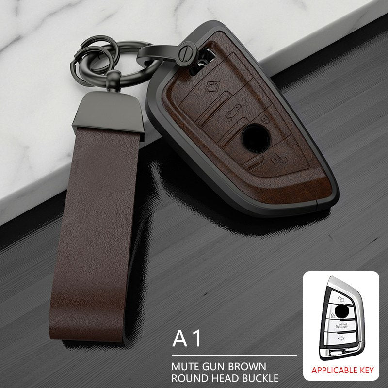 BMW New Key Exclusive Aluminium Alloy Leather 2.0 Keycase with Holder & Rope Chain