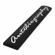 Load image into Gallery viewer, 3D Autobiography Logo Metal Sticker Decal Black/White (11 x 2 cm)