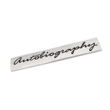 3D Autobiography Logo Metal Sticker Decal Grey/Black (11 x 2 cm)