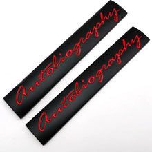 Load image into Gallery viewer, 3D Autobiography Logo Metal Sticker Decal Black/Red (11 x 2 cm)