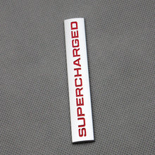 Load image into Gallery viewer, 3D Supercharged Logo Metal Sticker Decal Grey/Red (11 x 2 cm)