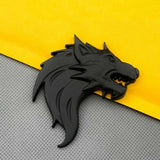 3D Wolf (Side View) Metal Sticker Decal Black (8x6 cm)