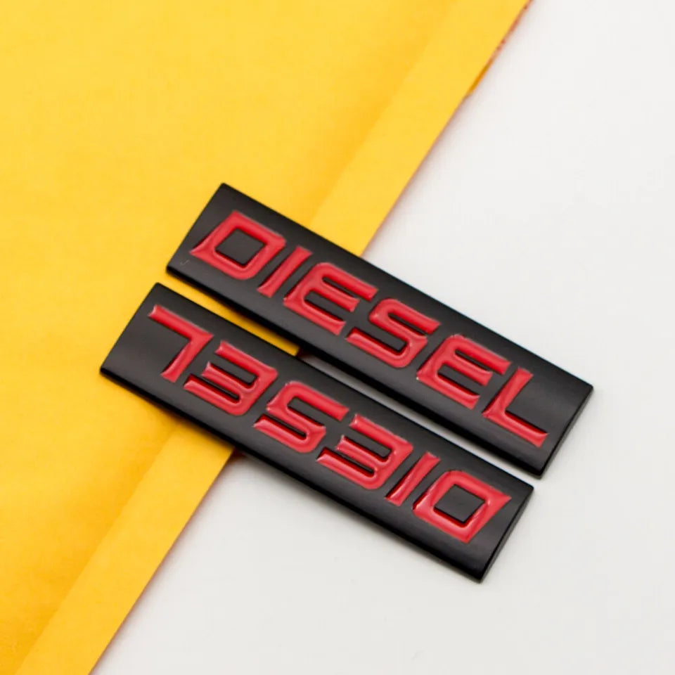 3D Diesel Metal Sticker Decal Red&Black (7.5 x 2 cm)