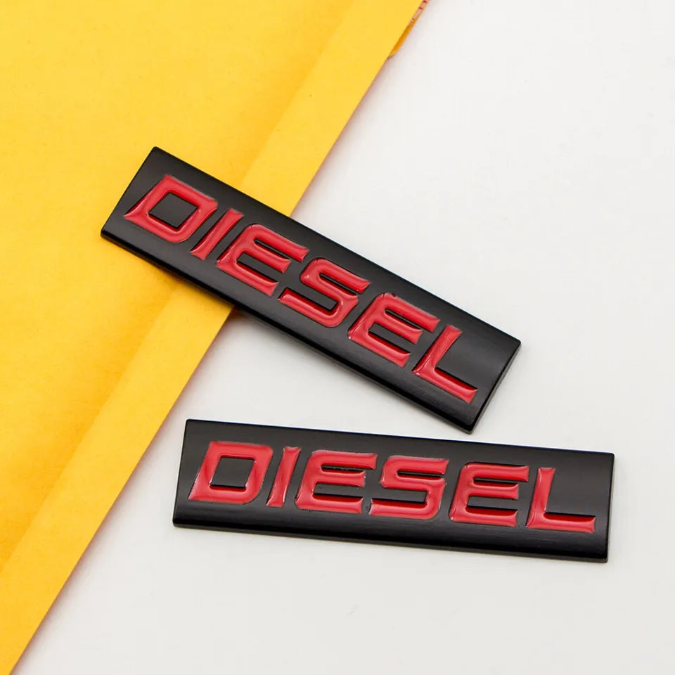 3D Diesel Metal Sticker Decal Red&Black (7.5 x 2 cm)