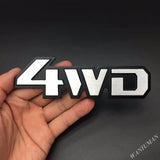 3D 4WD Metal Sticker Decal Grey (14x4.5 cm)