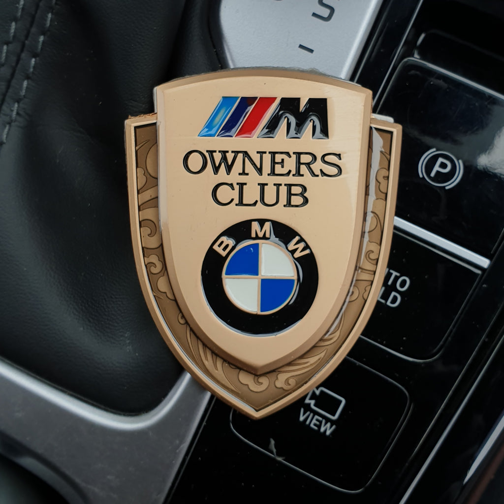 3D Owners Club Car Metal Emblem Badge Sticker Decal (Gold)