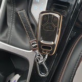 Audi Premium TPU Leather Keycase (New Key) with Holder & Rope Chain