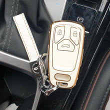 Load image into Gallery viewer, Audi Premium TPU Leather Keycase (New Key) with Holder &amp; Rope Chain