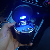 Cup Holder Round Ashtray with Blue Light (7.5x7.5 cm)